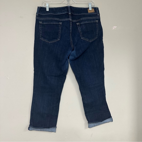 American Eagle women’s 14 artistic crop stretch denim jeans,double button front - Picture 6 of 8